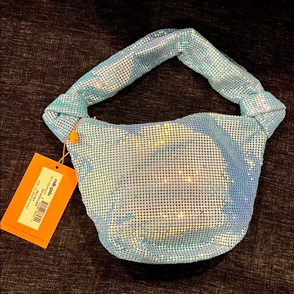 NWT Cult Gaia Gia Shoulder Bag - Pale Sky - Picture 8 of 11